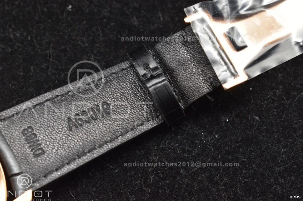 on 5033 Clone RG 1:1 Calendar Black Best Edition Perpetual Portugieser Dial A52610 Leather White Strap APSF 0131